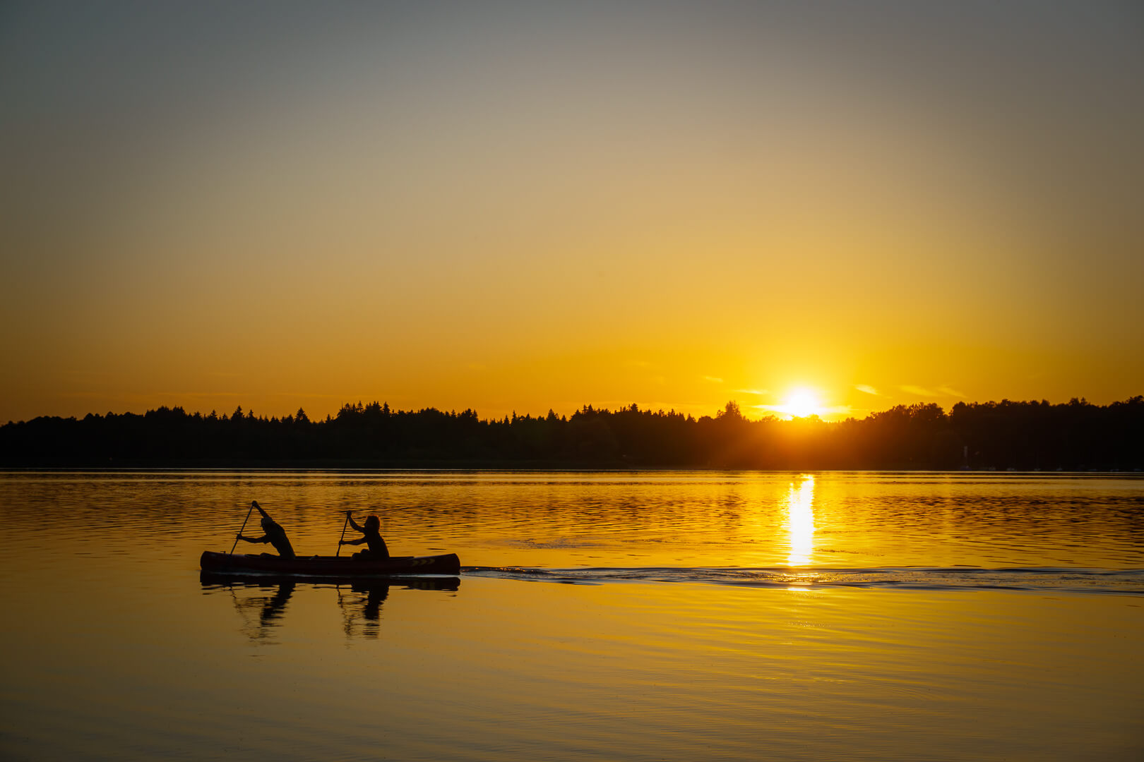 Simsee am Seewirt bei Sonnenuntergang